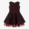 DAVID CHARLES GIRLS RED BROCADE DRESS