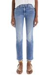 Mother The Dazzler Crop Fray Hem Skinny Jeans In We The Animals