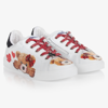 MONNALISA TEEN GIRLS WHITE BEAR TRAINERS