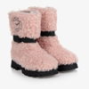 Emporio Armani Teen Girls Pink Fluffy Boots In Pink