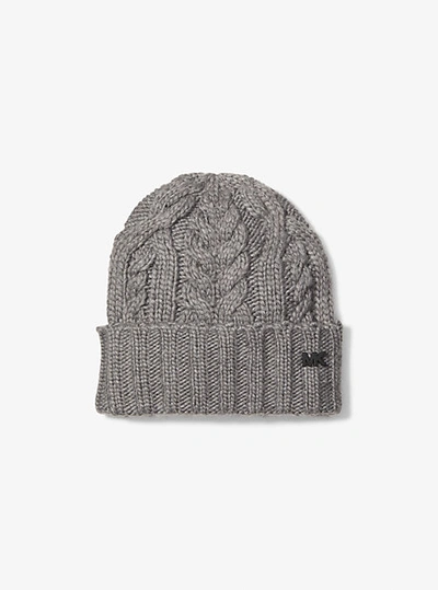 Michael Kors Cable Knit Beanie Hat In Grey