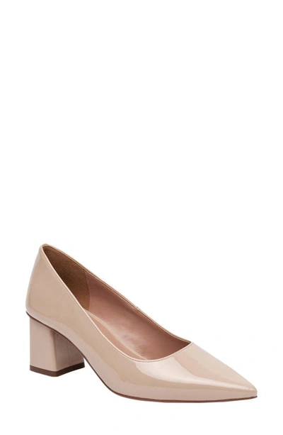 Linea Paolo Bilson Pointed Toe Pump In Nude Patent