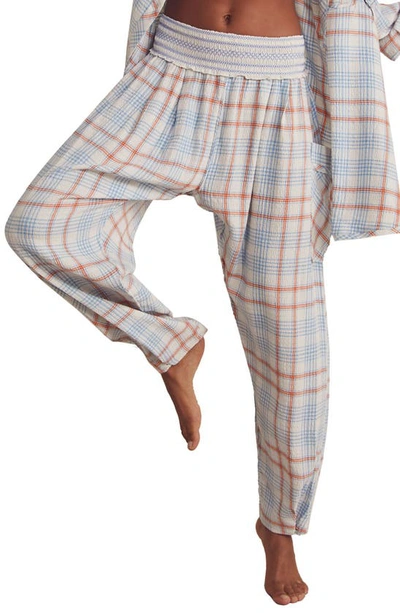 Free People Plaid About You Pajama Pants In Ivory Combo