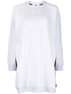 Msgm Side-stripe Oversized Sweatshirt In Grey