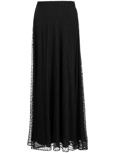 Saiid Kobeisy Lace Jacket And Skirt With Belt In Black