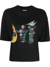 Opening Ceremony Graphic-print Drop-shoulder T-shirt In Black