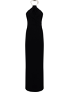 Solace London Riva Crystal-embellished Gown In Black