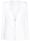 Genny Long-sleeve Wool-silk Blazer In White