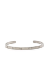 Maison Margiela Numbers-motif Cuff Bracelet In Silver
