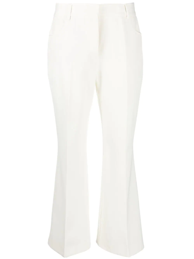 Stella Mccartney Flare-leg Ankle Twill Trousers In 9200 Cream
