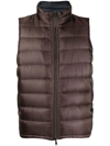 Herno Reversible Padded Down Gilet In Brown