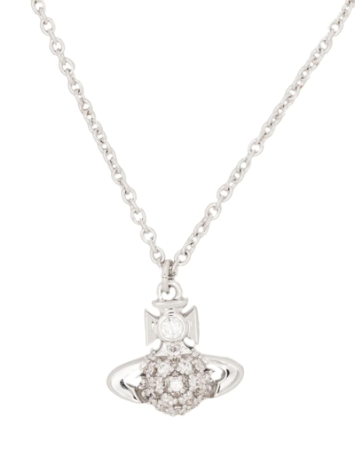 Vivienne Westwood Donna Orb Pendant Necklace In Silver