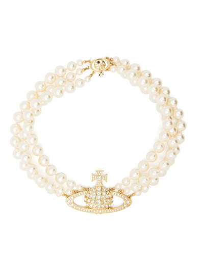 Vivienne Westwood Faux-pearl Choker Necklace In White