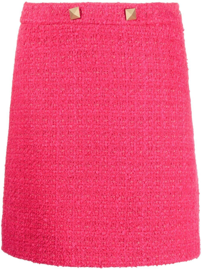 Valentino Tweed Mini Skirt In Pink