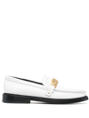 Moschino Logo-plaque Round Toe Loafers In White