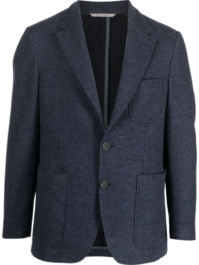 Canali Single-breasted Wool Blazer In Blue