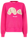 Palm Angels Bear-print Relaxed-fit Cotton Sweatshirt In Fuchsia