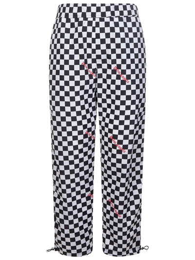 Palm Angels Checkerboard Jacquard Classic Logo Track Trousers In Black