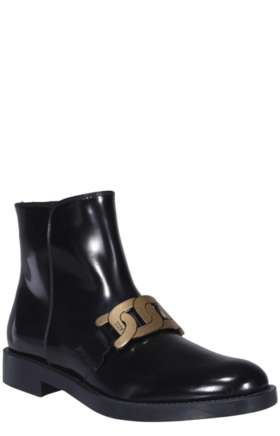 Tod's Chain-trim Ankle Boots In Nero