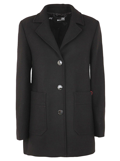 Love Moschino Pocket Patched Single Breasted Blazer In Black