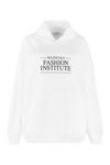 Balenciaga Loose Fit Hooded Sweatshirt Kangaroo Pocket In Bianco