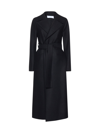 Harris Wharf London Anthracite Grey Wool Trench Coat With Belt In Nero