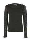 See By Chloé Scalloped Fine-knit Top In Nero