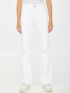 Bottega Veneta White Flared Jeans In Soft Denim In White