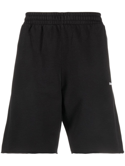 Off-white Black Stretch Cotton Bermuda Shorts In Nero