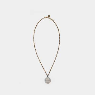 Alexander Mcqueen Brass Medaillon Necklace In Multicolor