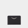 Zadig & Voltaire Kartenetui Pass Aus Schwarzem Leder In Black