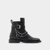 Zadig & Voltaire Embellished Leather Ankle Boots In Black