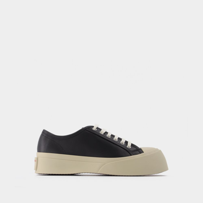 MARNI BASKETS PABLO EN CUIR NOIR