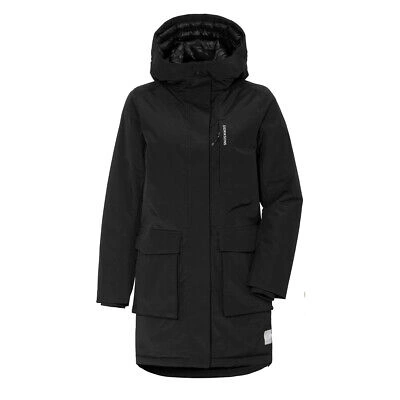 Pre-owned Didriksons Womens Leya Parka Jacket Black - Sale