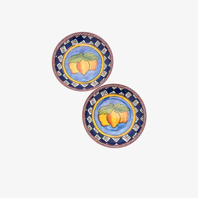 Dolce & Gabbana Set Of Two Dolce Carretto 20cm Soup Plates In Blue