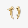 Adina Reyter 14kt Yellow Gold Thorn Diamond Stud Earrings In Gold