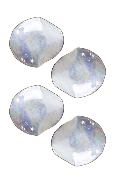 Sarah-linda Forrer Set-of-two; Indulge Nº5 Pearlescent Small Plates In Neutral
