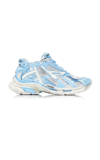 Balenciaga Runner Distressed Mesh And Rubber Sneakers In Blue