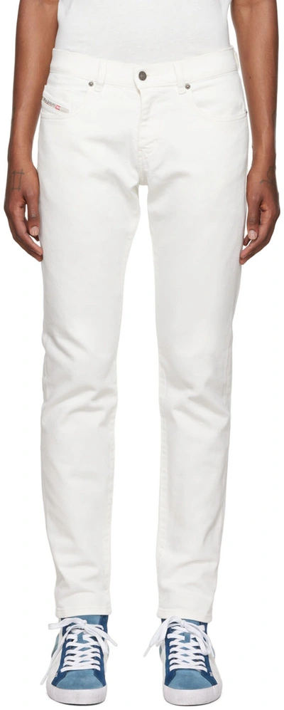 Diesel D-strukt Slim Fit Stretch Cotton Blend Jeans In White