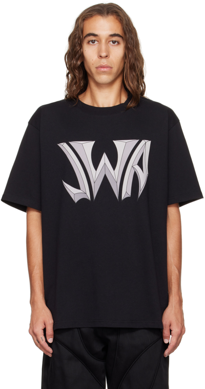 Jw Anderson Logo-print Cotton-jersey T-shirt In Black