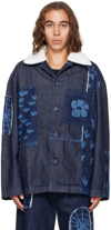 Mcq By Alexander Mcqueen Navy Bleach Denim Jacket In 4003 Indigo