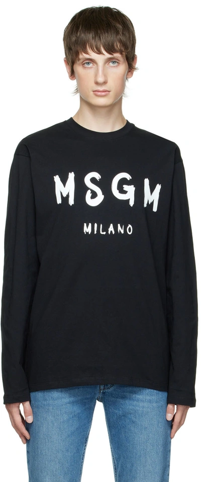 Msgm Cotton Sweatshirt In Nero