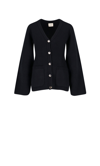 Khaite Scarlet Knitted Cardigan In Blue