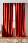 Anthropologie Velvet Louise Curtain In Orange