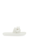 Stella Mccartney Air Chain-embellished Slip-on Slides In Bianco