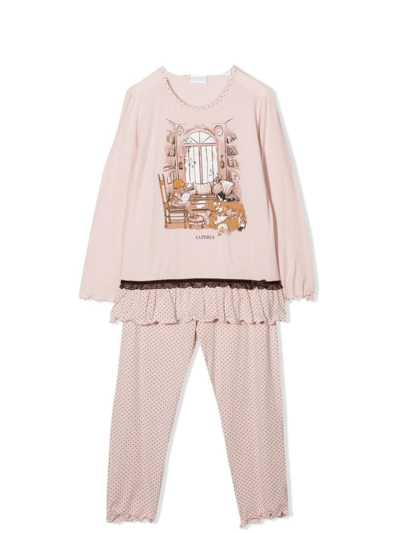 La Perla Kids' Graphic-print Pyjama Set In 粉色