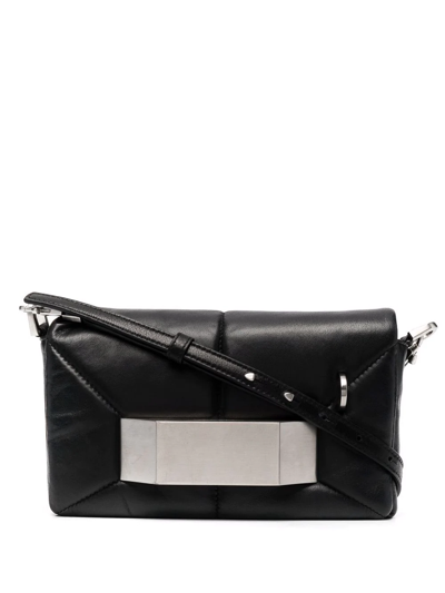 Rick Owens Big Quilted Griffin Messenger Bag In Black