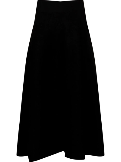 Jil Sander High-waisted A-line Skirt In Black
