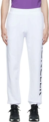 MONCLER WHITE EMBROIDERED LOUNGE PANTS
