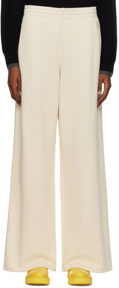 Moncler Beige Patch Lounge Pants In 213 Cream